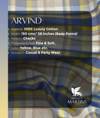 Arvind Premium Cotton Checks Fabrics for Shirt
