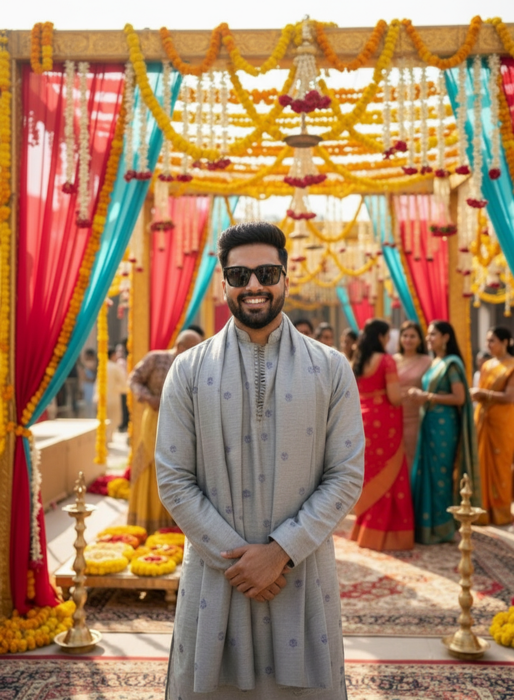 Embroidered Kurta with Dupatta Set for Wedding