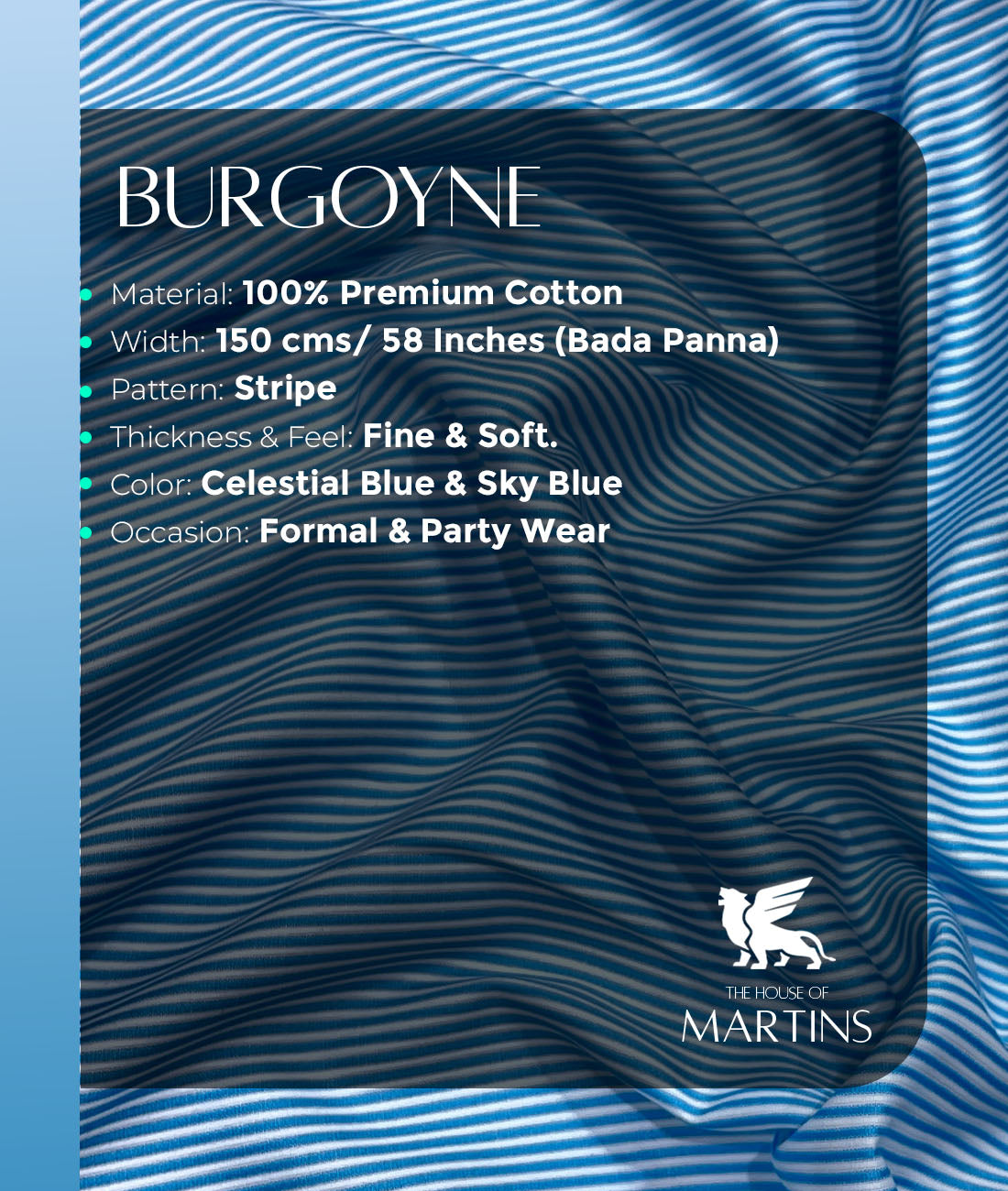 Burgoyne Old Money Stripe Shirt Fabric for Men's Shirt