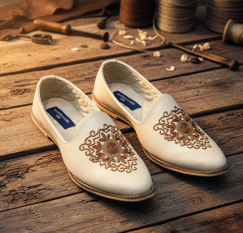 Hand Embroidered Luxury Wedding Mojari for Men