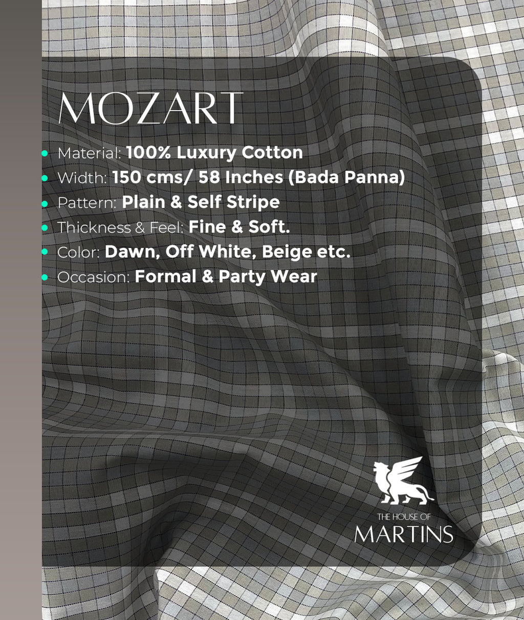 Rich Cotton Checks Shirt Fabric for Men's Formal Shirt