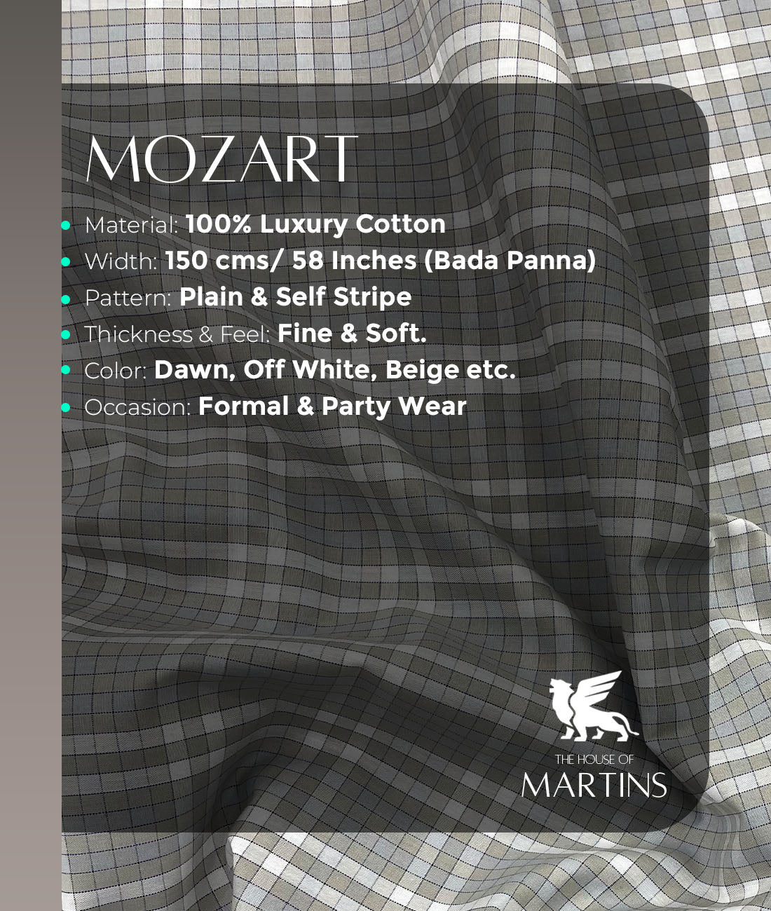 Rich Cotton Checks Shirt Fabric for Men's Formal Shirt