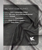 Brunello Ferragamo Leaves Print Premium Cotton Fabric for Shirt