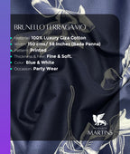 Brunello Ferragamo Flower Print Premium Giza Cotton Fabric for Men's Shirt