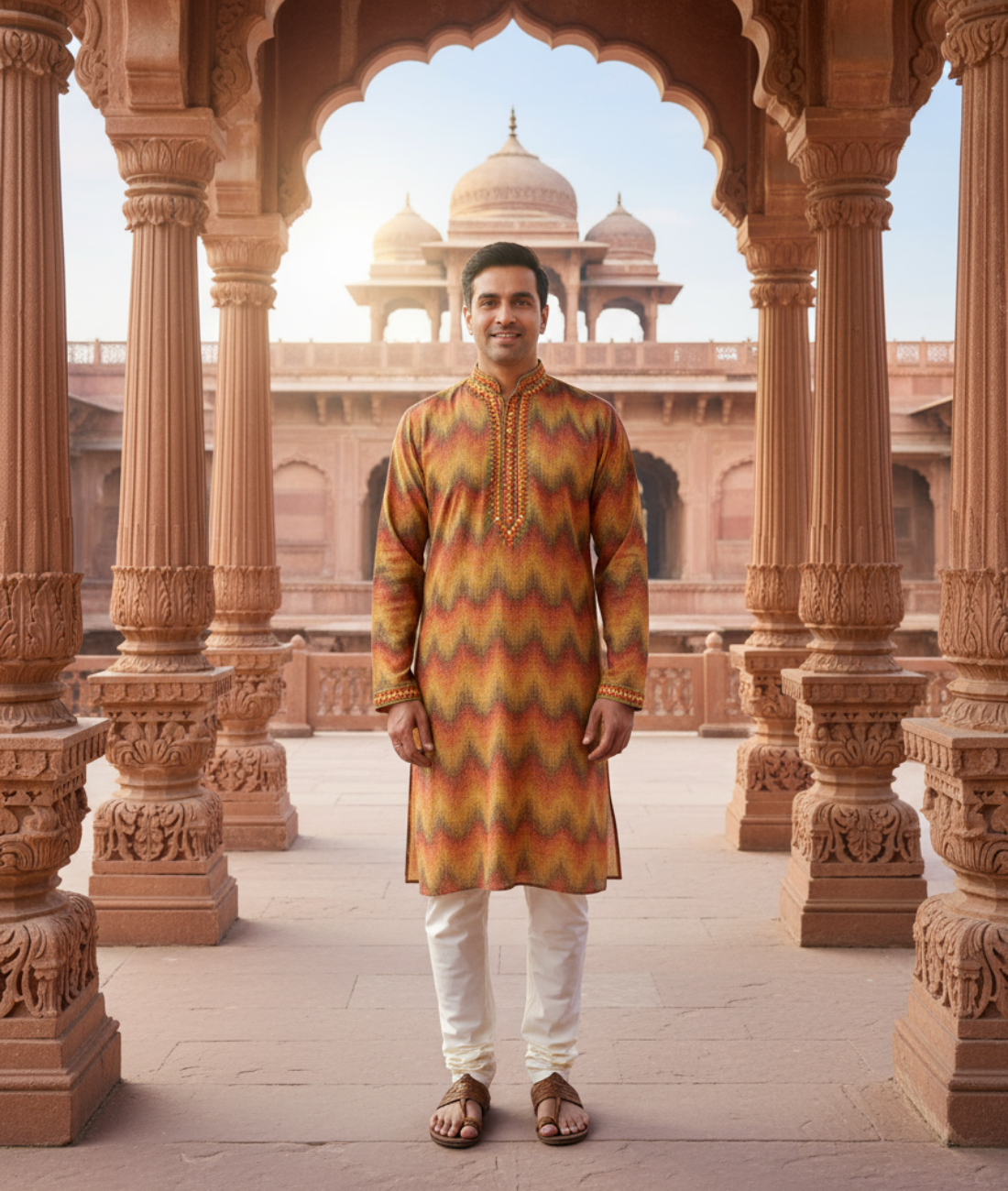 Real Mirror Work Radiant Traditional Kurta