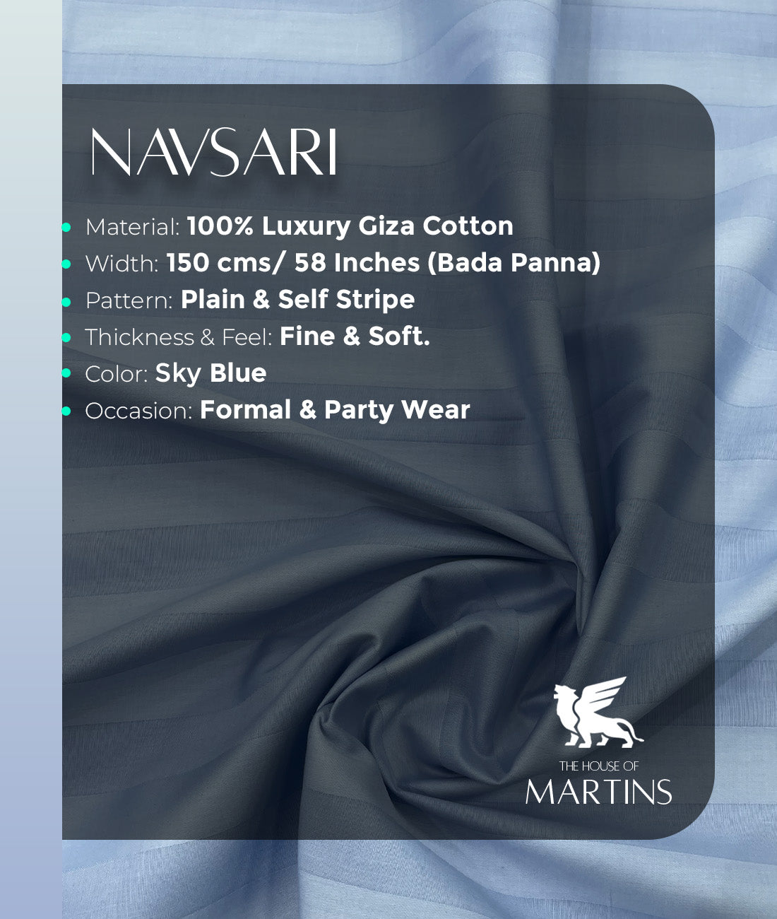 Self Stripe Luxury Giza Cotton Fabric for Men's Shirt