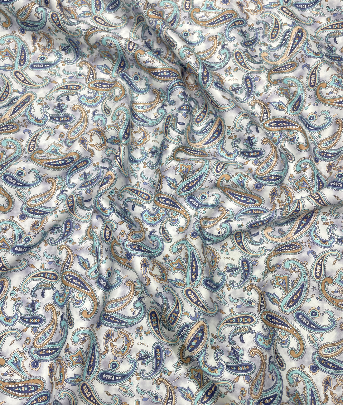 J.Hampstead Luxury Giza Cotton Paisley Printed Men's Unstitched Fabric