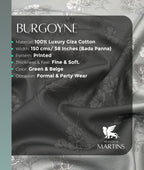 Burgoyne Leaves & Flowers Luxury Printed Shirt Fabric Giza Cotton