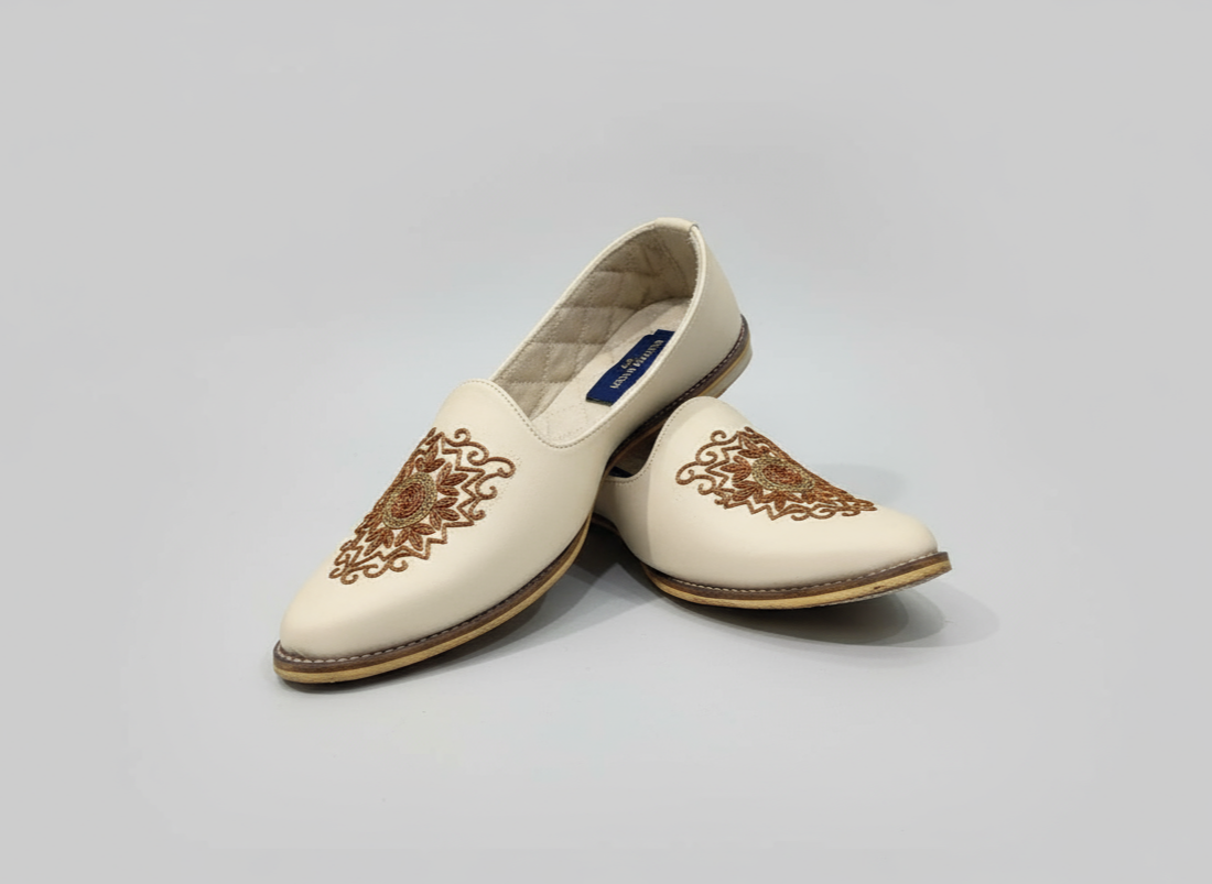 Hand Embroidered Luxury Wedding Mojari for Men