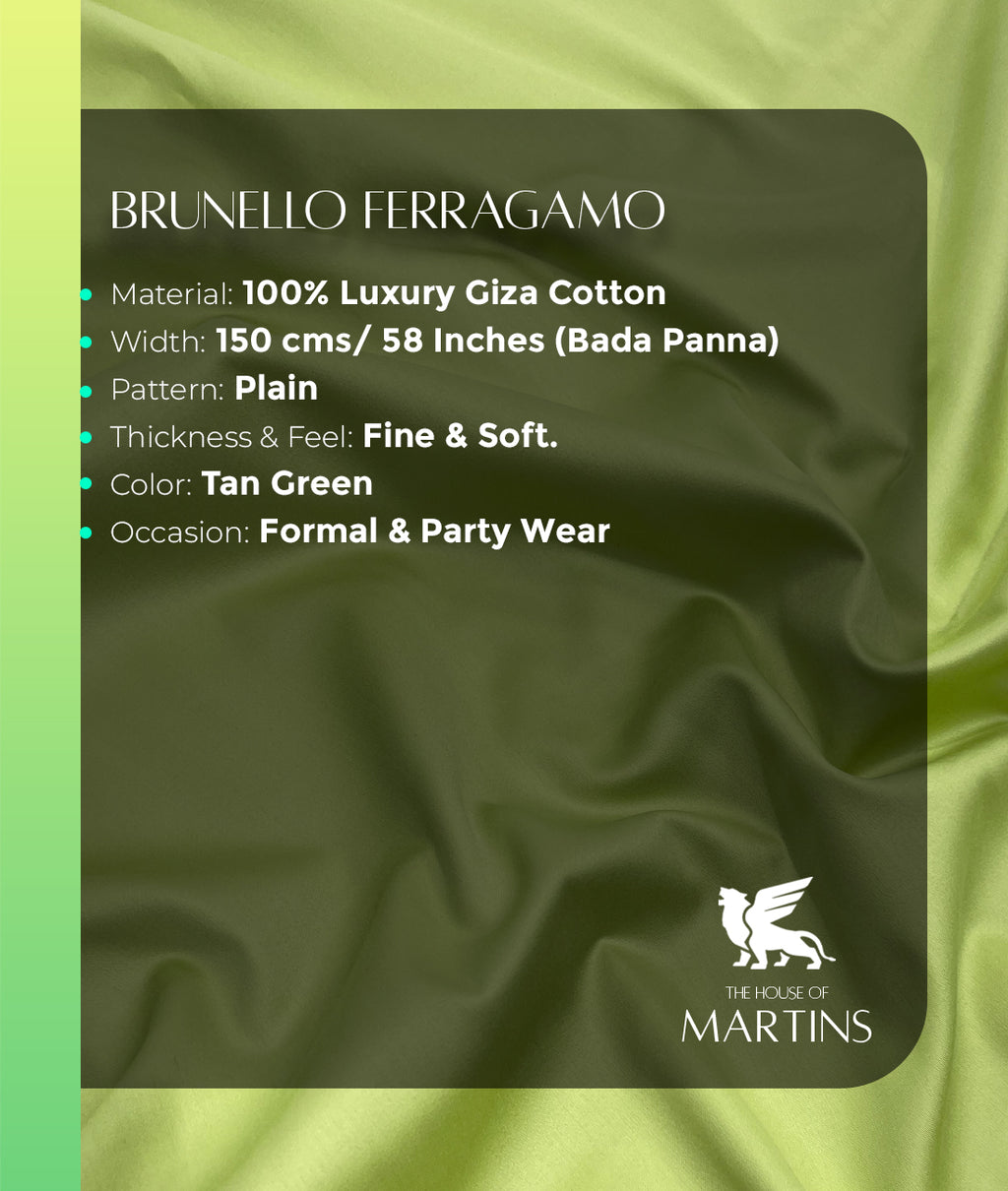 Brunello Ferragamo Luxury Smooth Giza Cotton Fabric for Men's