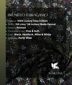 Brunello Ferragamo Floral Dark Print Giza Cotton Fabric