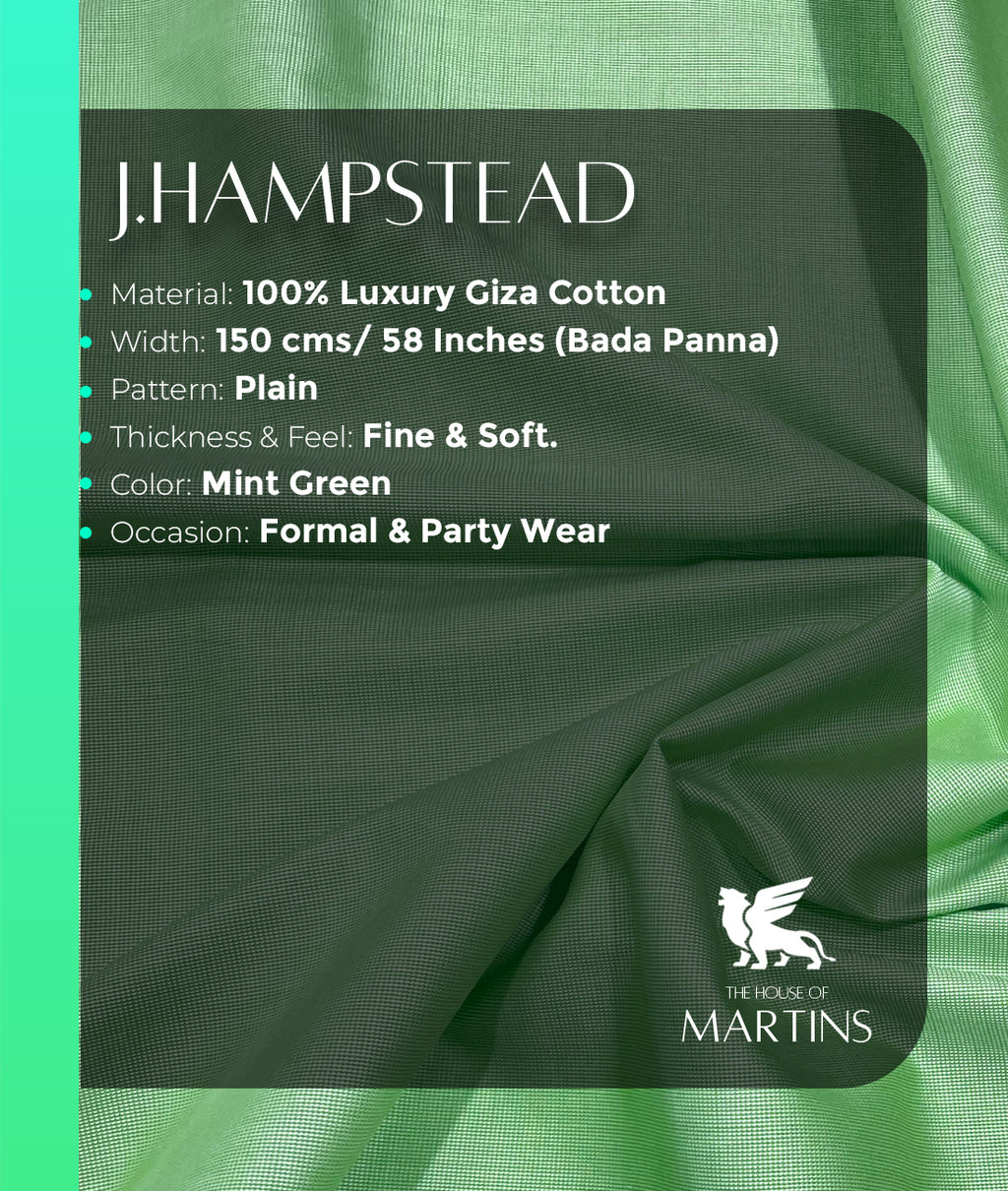 J.Hampstead Ultra Luxury 2 Ply Giza Cotton Men's Unstitched Fabric