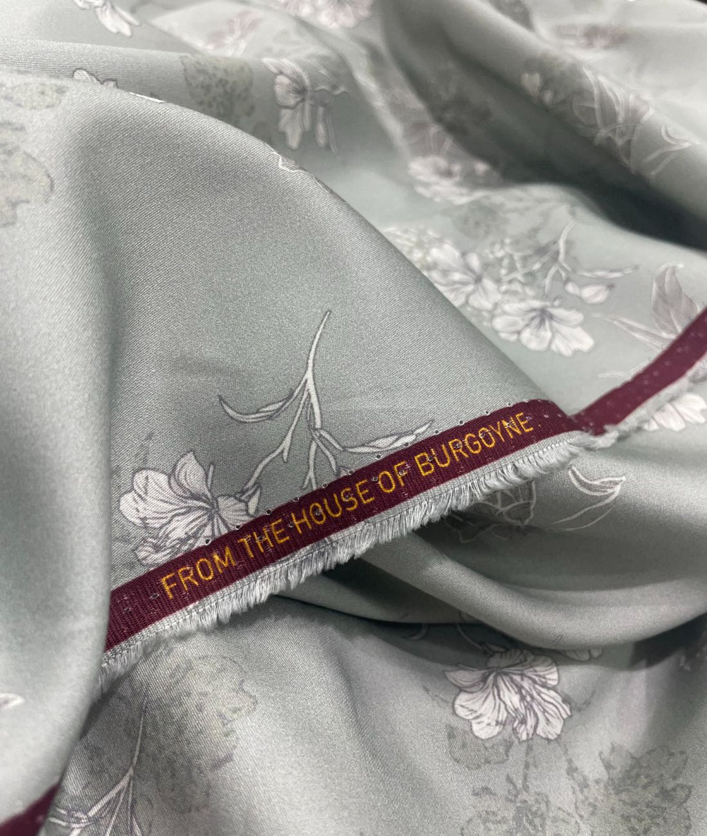 Burgoyne Leaves & Flowers Luxury Printed Shirt Fabric Giza Cotton