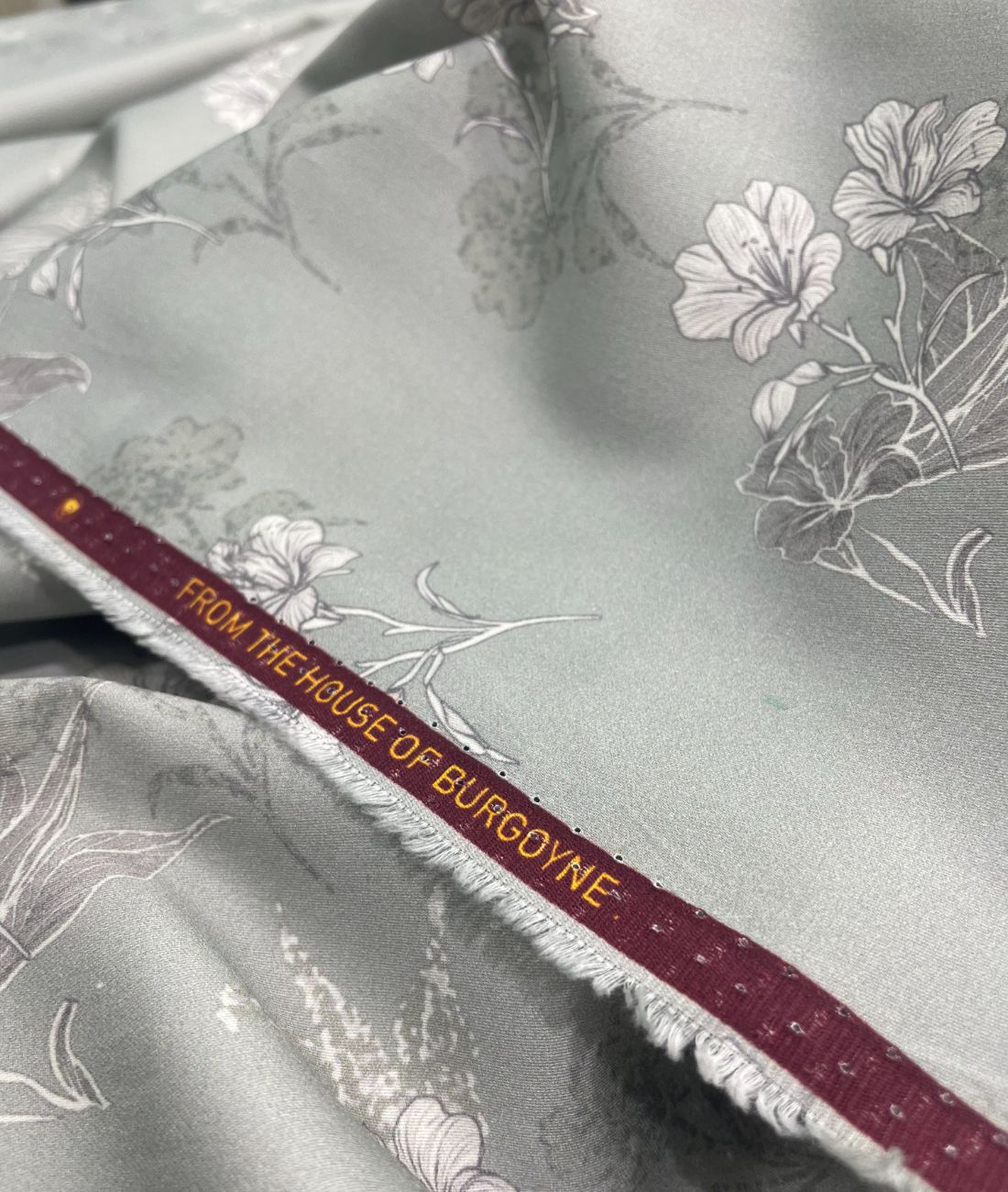 Burgoyne Leaves & Flowers Luxury Printed Shirt Fabric Giza Cotton