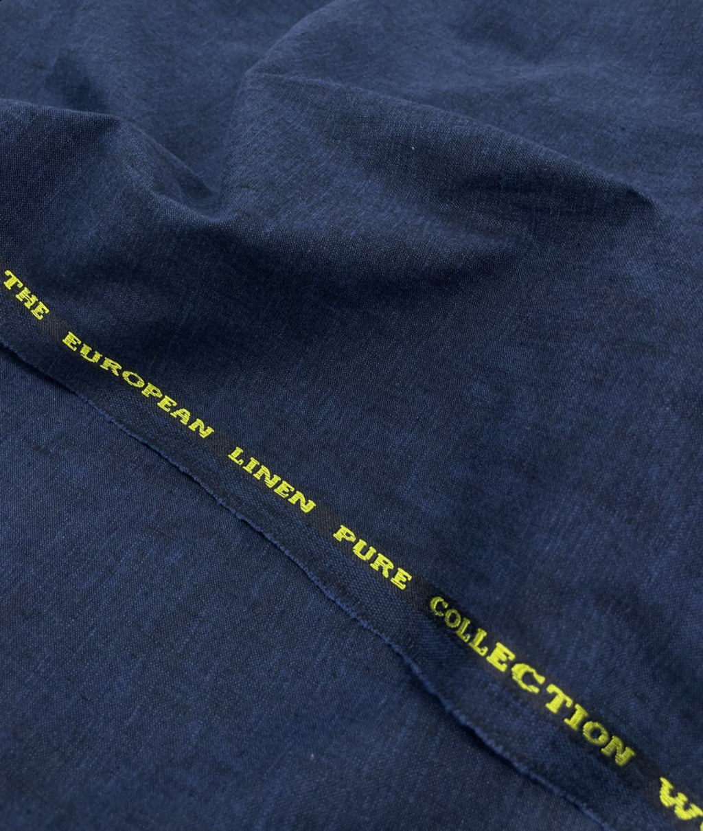 Navy Blue Linen Blend Fabric for Pant by Fabrique Modisto