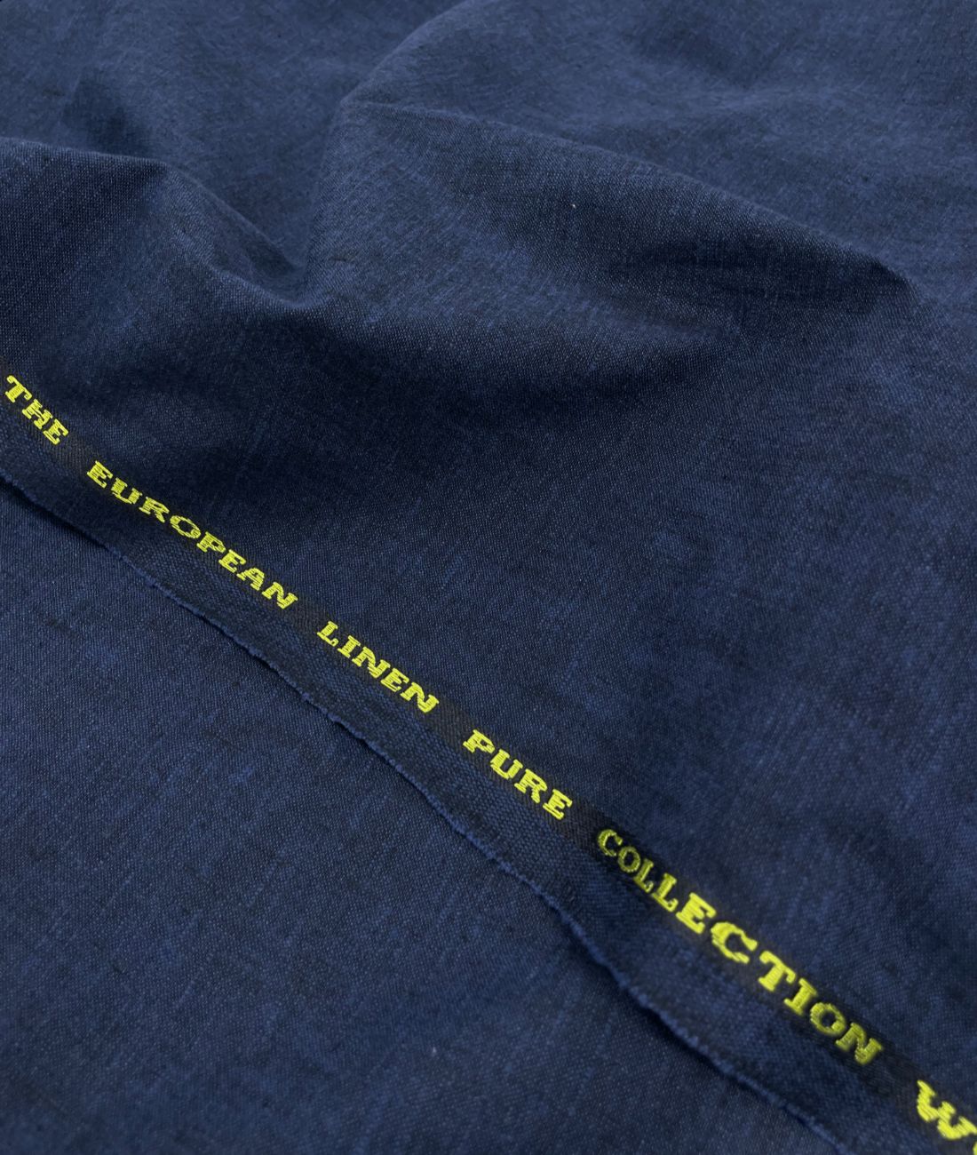 Navy Blue Linen Blend Fabric for Pant by Fabrique Modisto