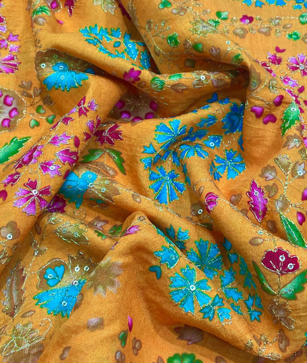 Luxury Embroidered Fabric for Haldi