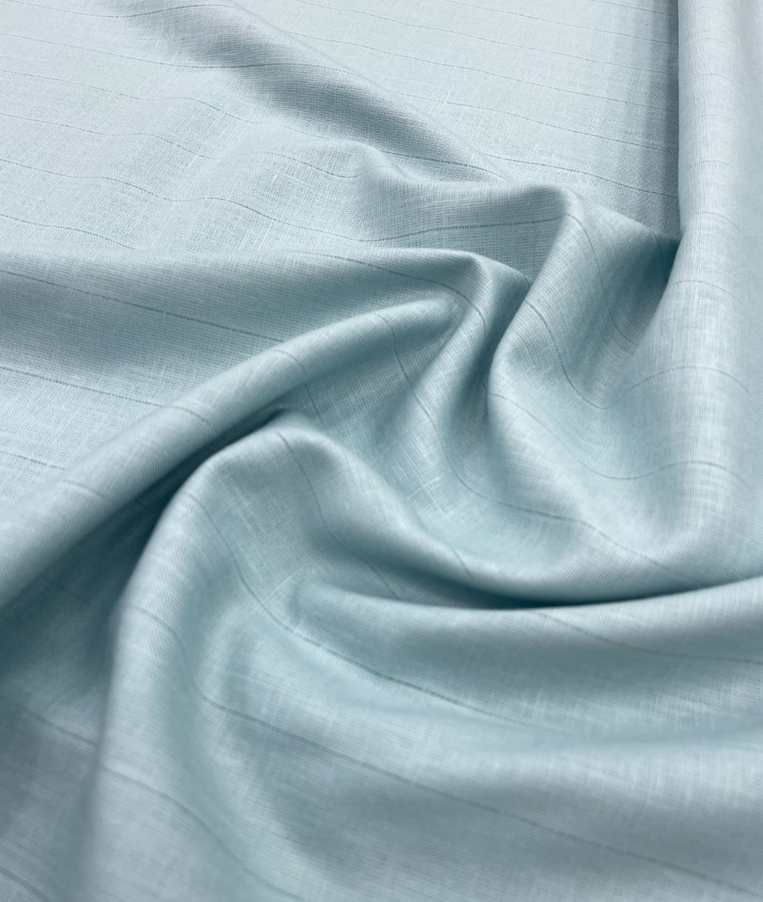 Premium Sky Blue 70s Lea Linen Blend Fabric