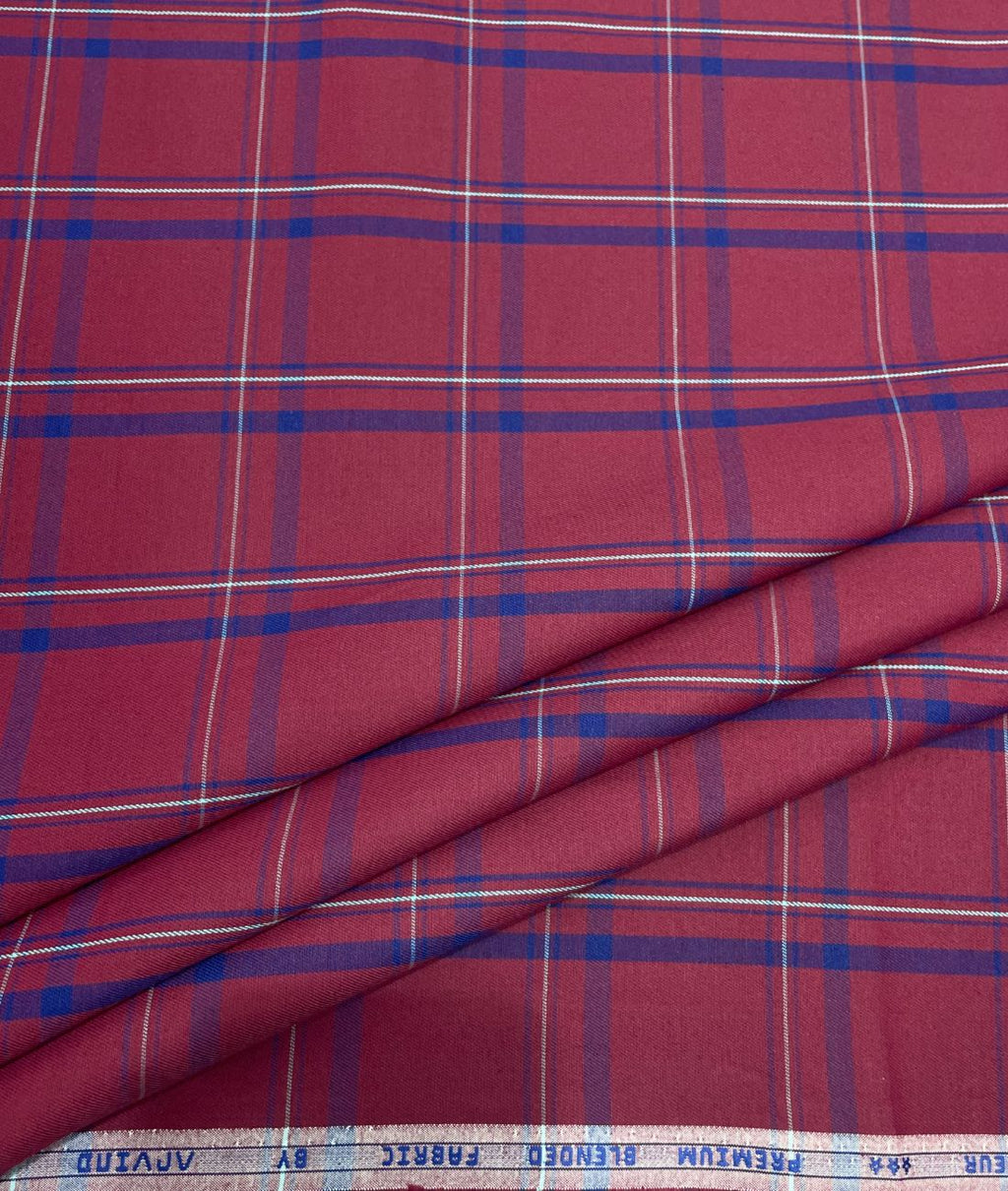 Arvind Checks Premium Cotton Fabric for Men's Shirt