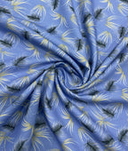 Sky Blue Printed Anti Wrinke Cotton Fabric for Men's Shirts & Kurta