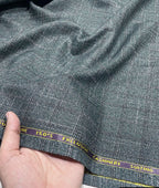 Spaadaa 150s Green Cashmere Wool Blend Checks Fabric