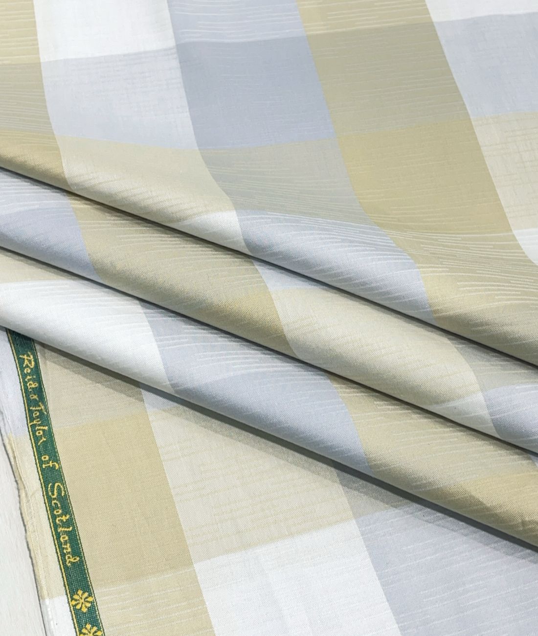 Reid & Taylor Luxury Giza Cotton Big Checks Fabric for Men's Shirt