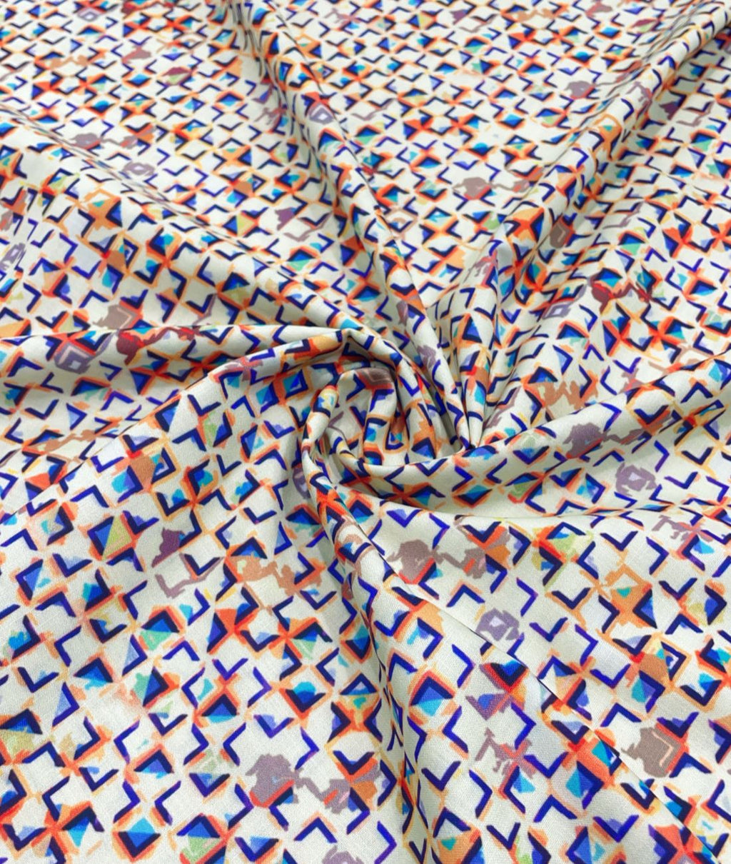 Crisp Patterned Printed Anti Wrinke Cotton Fabric for Men's Shirts & Kurta