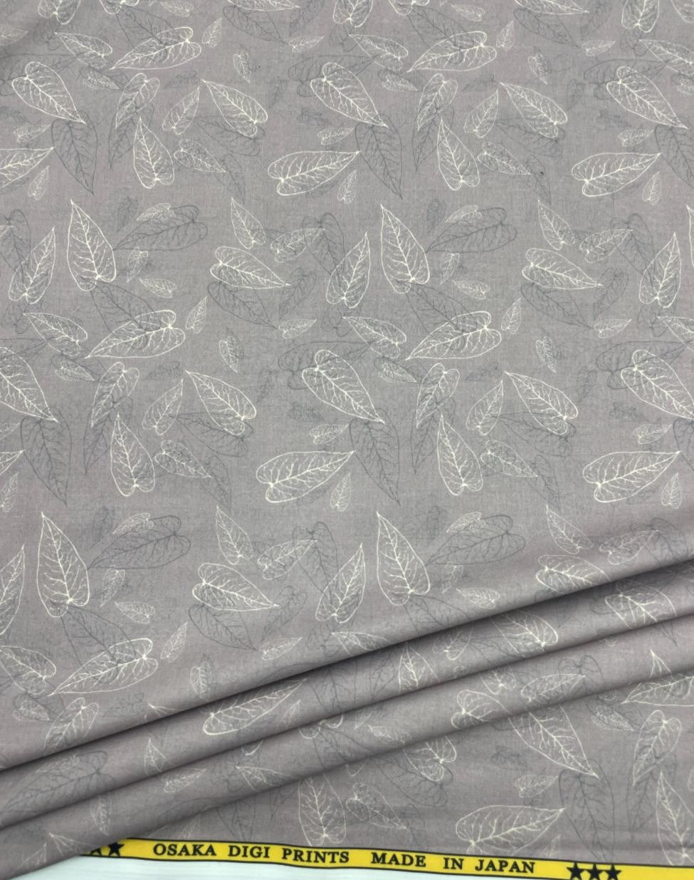 Brunello Ferragamo Leaves Print Premium Cotton Fabric for Shirt