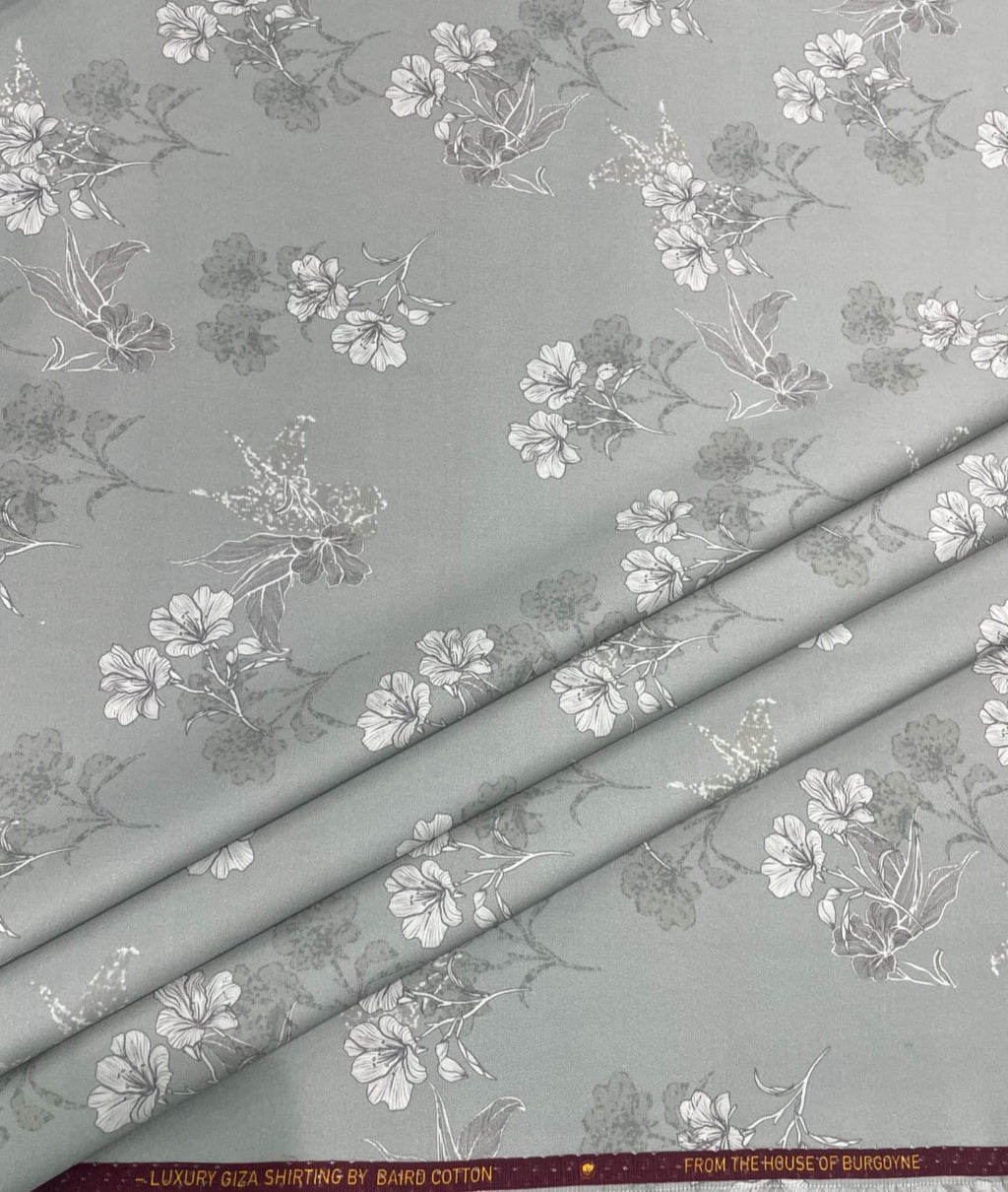 Burgoyne Leaves & Flowers Luxury Printed Shirt Fabric Giza Cotton