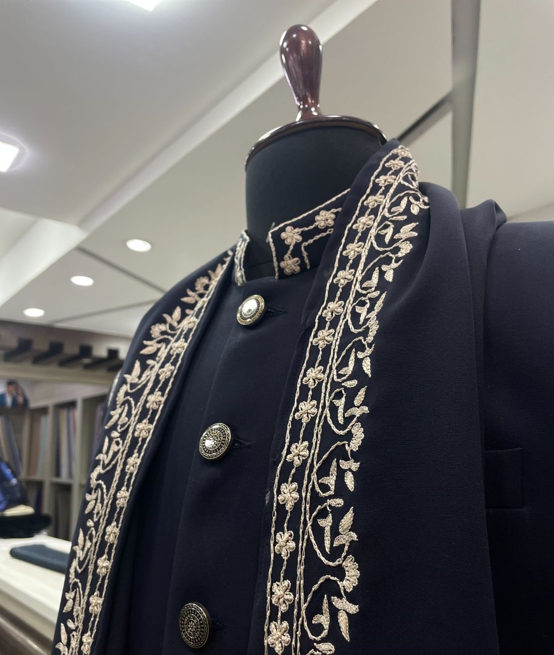 Heavy Traditional Hand Embroidered Sherwani with Shawl