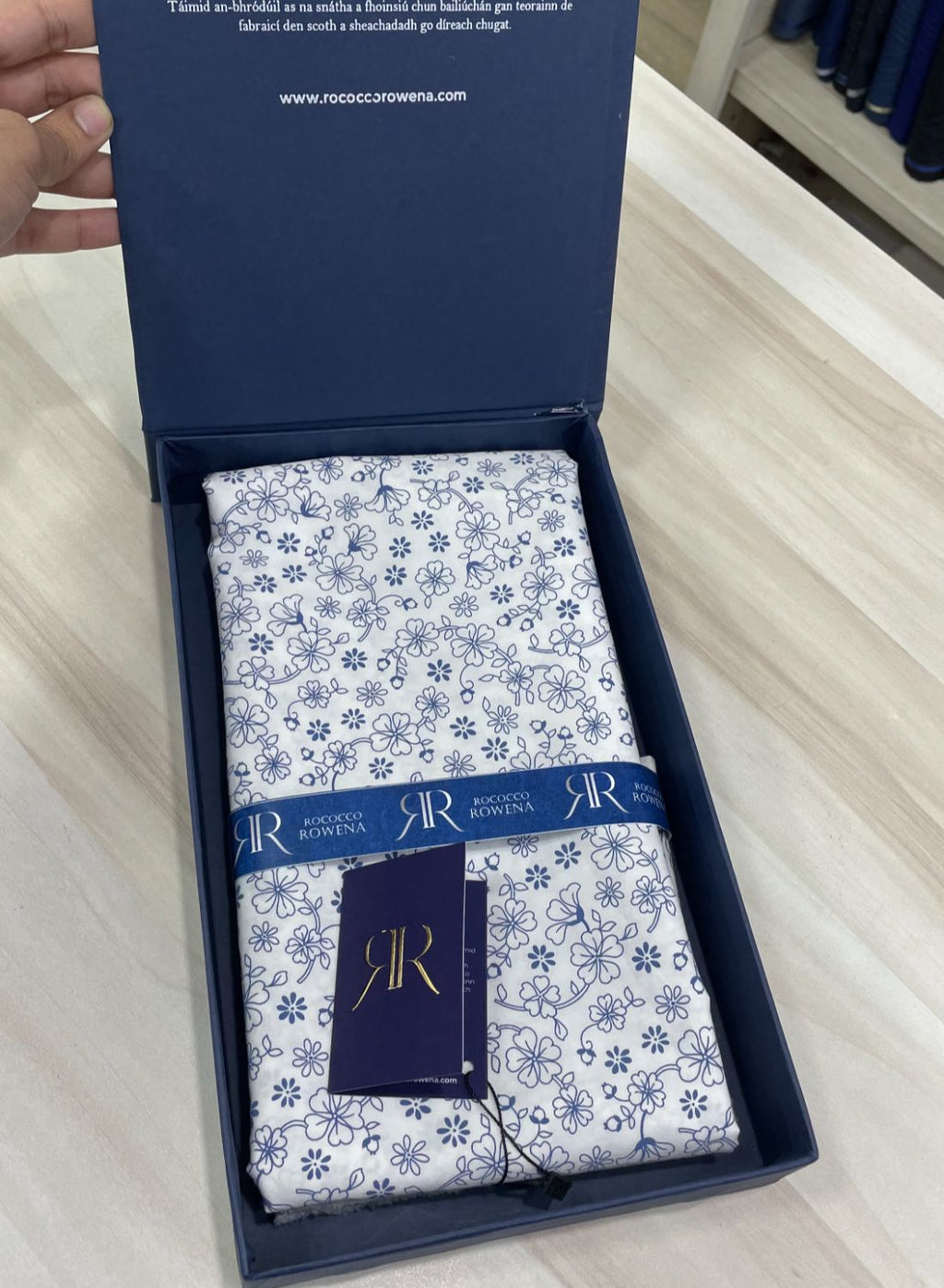 Rococco Rowena Ultra Luxury Printed Shirt Fabric with Box