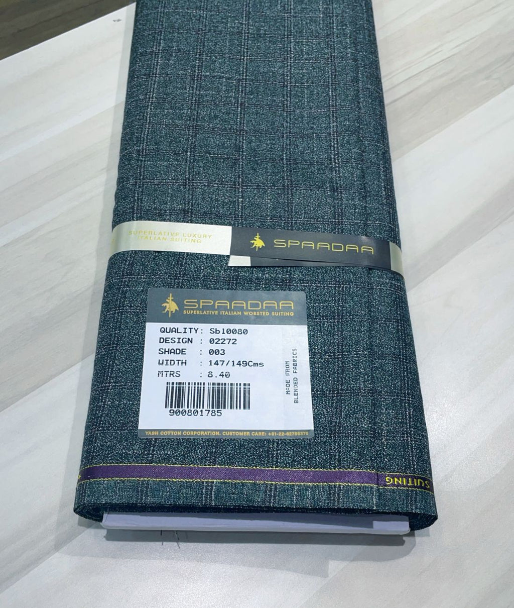 Spaadaa 150s Green Cashmere Wool Blend Checks Fabric