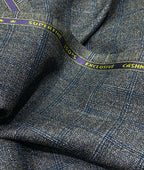 Spaadaa 180's Brown Wool Blend Checks Fabric