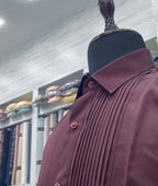 Wine Luxury Satin Tuxedo Shirt for Party or Event