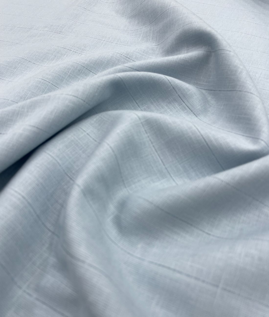 Powder Blue 70s Lea Linen Blend Fabric
