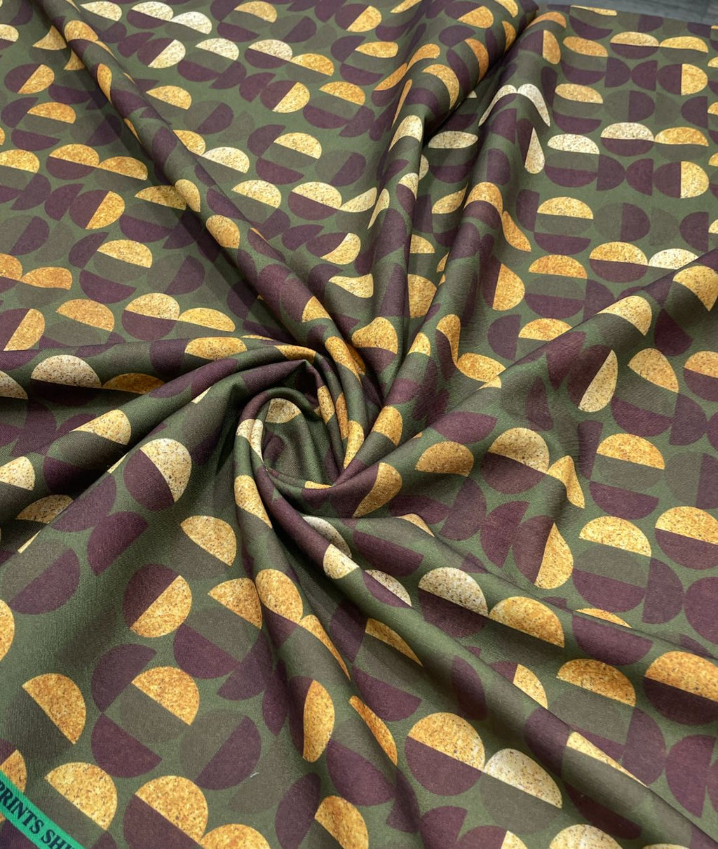 EcoSphere Printed Anti Wrinke Cotton Fabric for Men's Shirts & Kurta