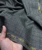 Spaadaa 180's Brown Wool Blend Checks Fabric