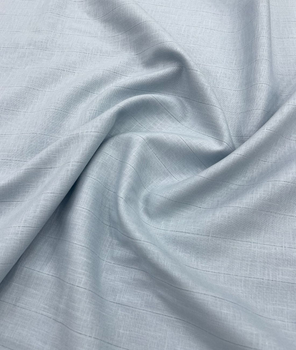 Powder Blue 70s Lea Linen Blend Fabric