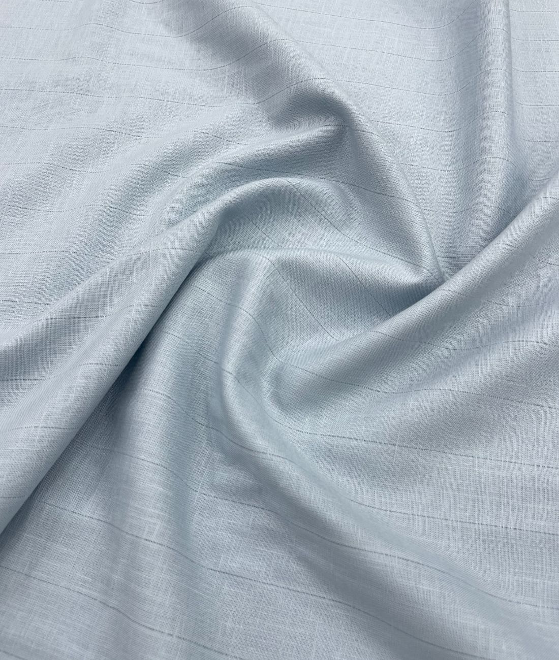 Powder Blue 70s Lea Linen Blend Fabric