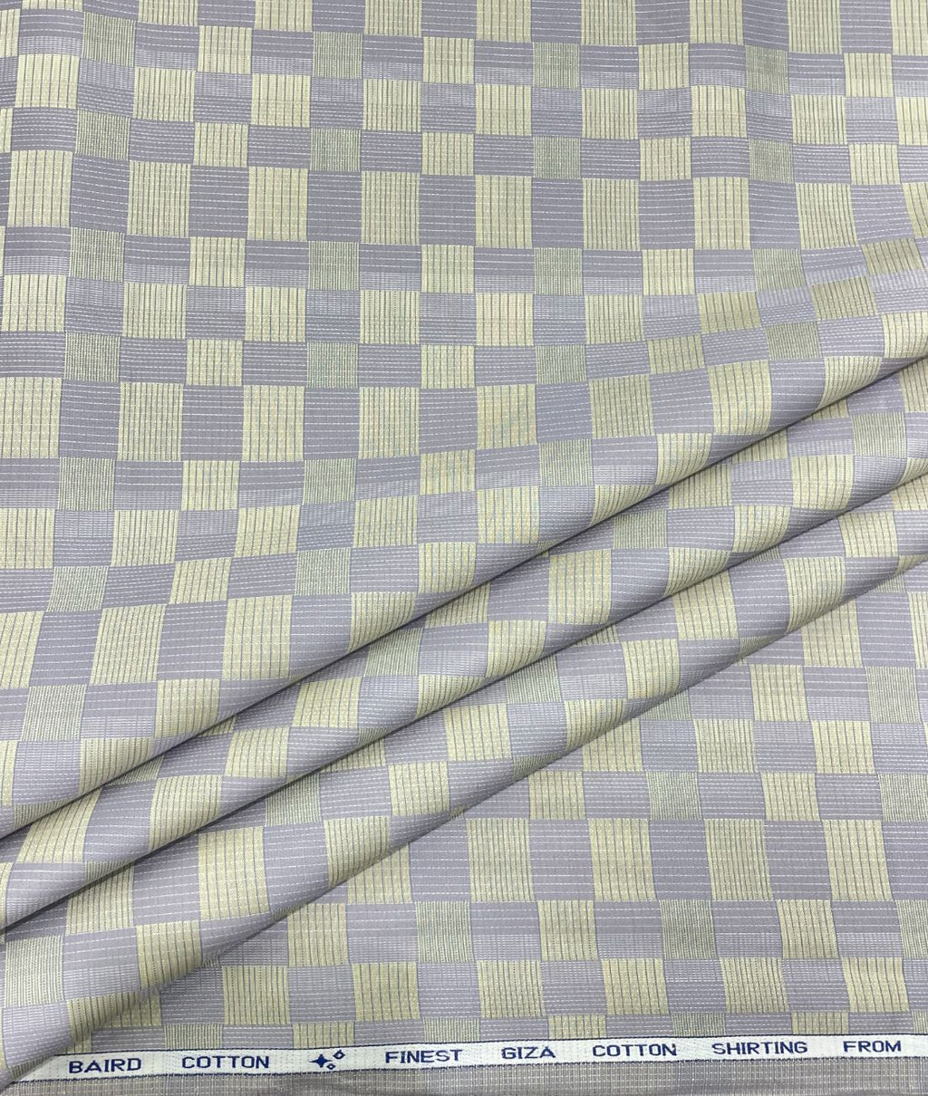 Burgoyne Luxury Blocks Checks Pattern Giza Cotton Fabric for Men's Shirt