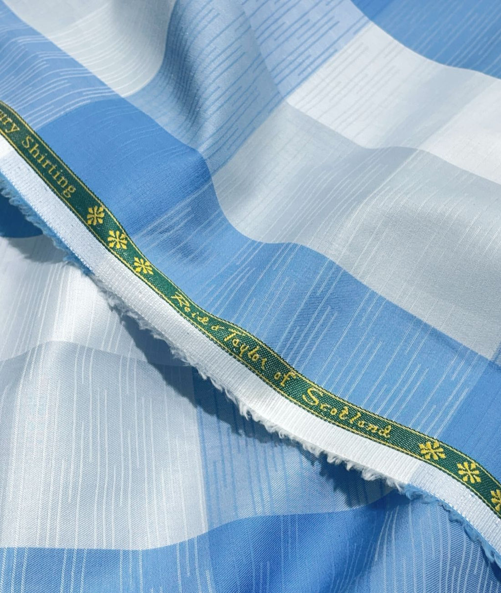 Reid & Taylor Luxury Giza Cotton Big Checks Fabric for Men's Shirt