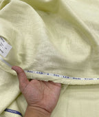 Pastel Lemon Yellow 70s Lea Linen Blend Fabric – Vibrant Summer Luxury