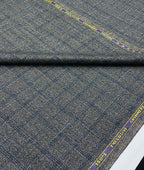 Spaadaa 180's Brown Wool Blend Checks Fabric