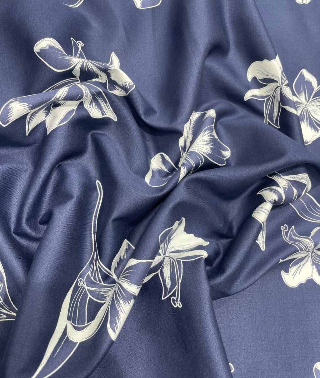 Brunello Ferragamo Flower Print Premium Giza Cotton Fabric for Men's Shirt