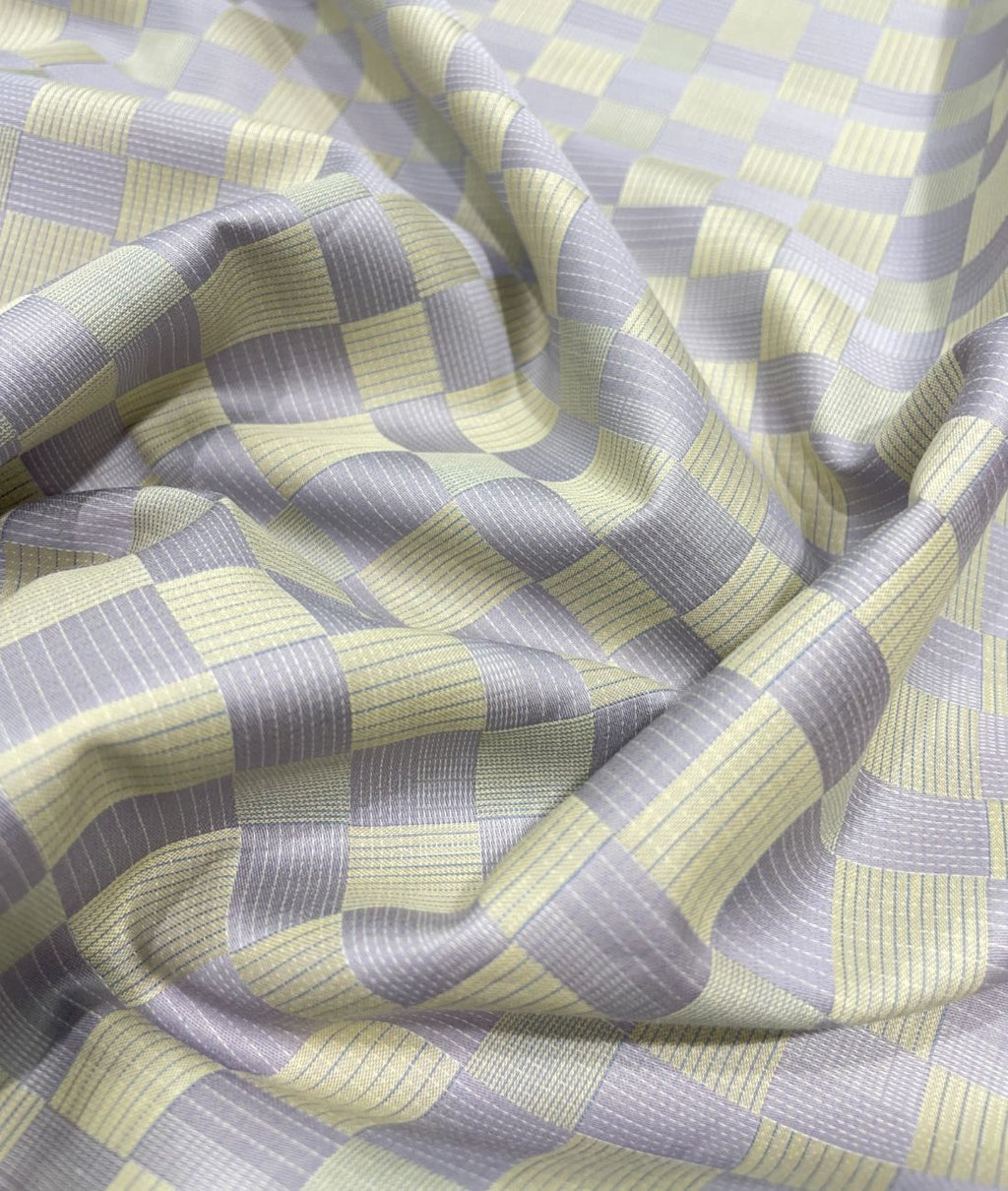 Burgoyne Luxury Blocks Checks Pattern Giza Cotton Fabric for Men's Shirt