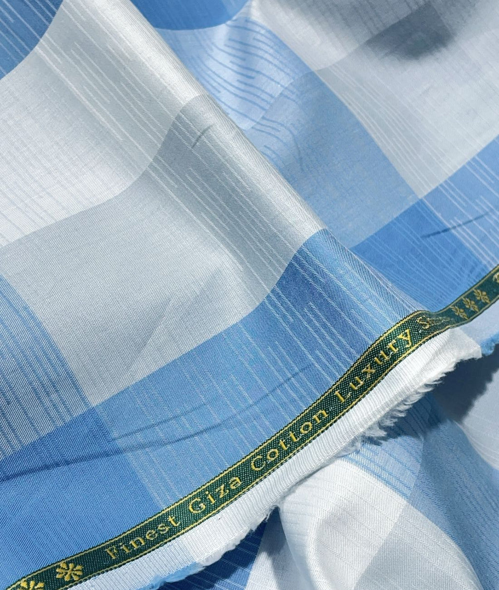 Reid & Taylor Luxury Giza Cotton Big Checks Fabric for Men's Shirt