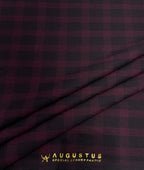 Augustus Wine & Black Stretchable Suiting Fabric for Suit & Blazer