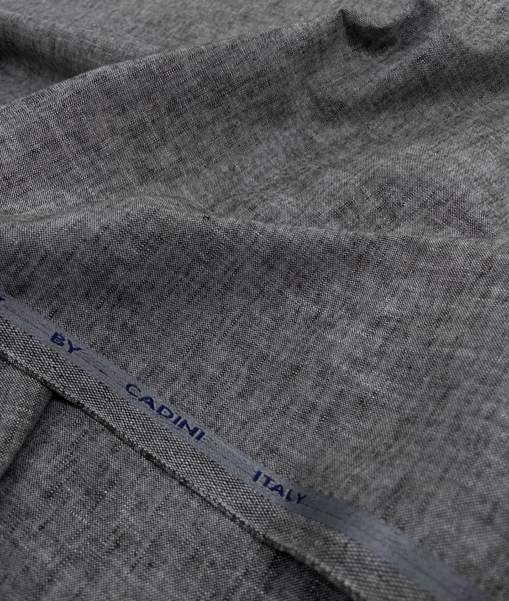 Dark Grey Linen Blend Fabric for Pant by Cadini Italy