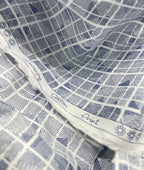 White Abstract Printed Luxury Giza Cotton Fabric for Men's Shirt