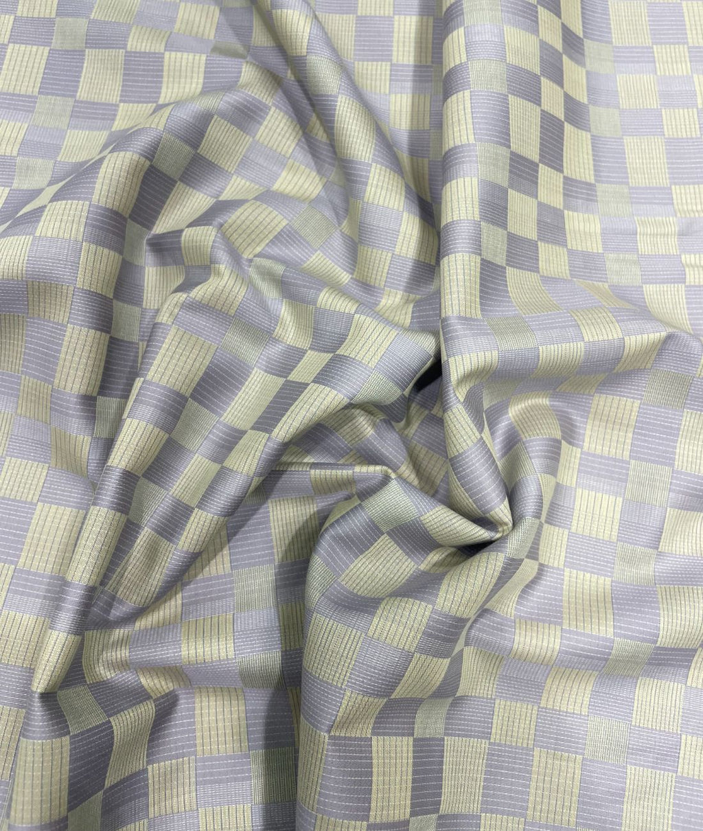 Burgoyne Luxury Blocks Checks Pattern Giza Cotton Fabric for Men's Shirt